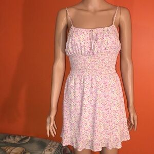 Liberty Love Pink Floral Summer Sun Dress Size Small 4/6 Coquette Milkmaid